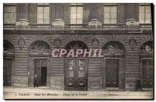Cartes postales Monnaies Paris Hotel des Monnaies Detail de la facade
