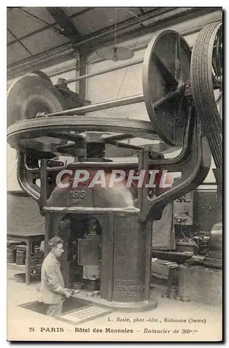 Cartes postales Monnaies Paris Hotel des Monnaies Balancier de 300 mm