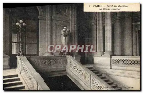 Cartes postales Monnaies Paris Hotel des Monnaies Le grand escalier