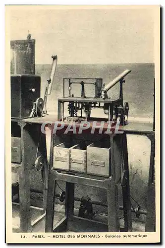 Cartes postales Monnaies Paris Hotel des Monnaies Balance automatique