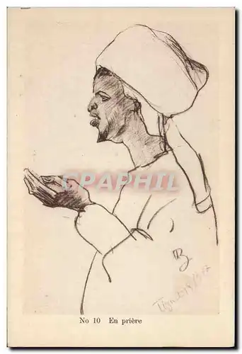 Ansichtskarte AK Orientalisme En priere Croquis marocains