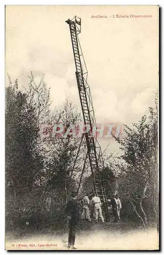 Cartes postales Militaria Artillerie Echelle d&#39observatoire