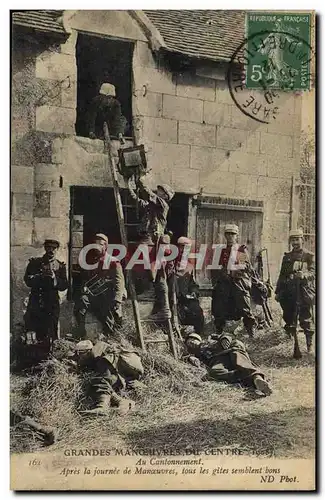 Ansichtskarte AK Militaria Les Grandes Manoeuvres du Centre 1908 Au cantonnement