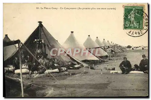 Cartes postales Militaria La vie au camp Un campement