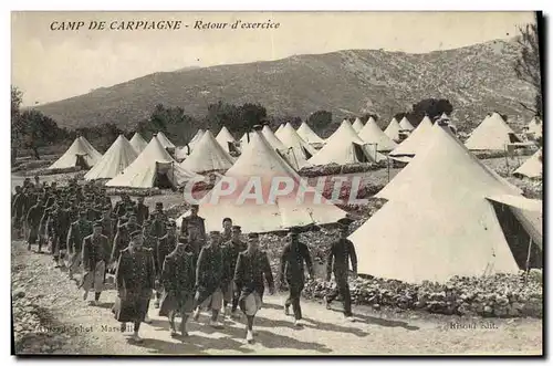 Cartes postales Militaria Camp de Carpiagne Retour d&#39exercice