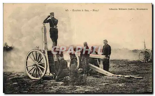 Cartes postales Militaria Ecoles a feu Feu