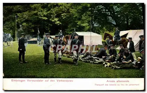 Ansichtskarte AK Militaria Armee allemande Transport des blesses au lieu de pansement