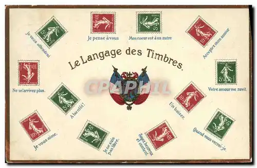 Cartes postales Le langage des timbres Semeuse