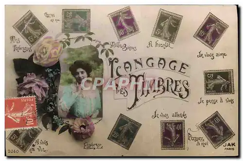 Cartes postales Langage des timbres Semeuse