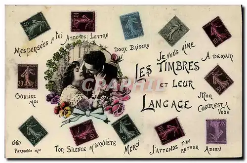 Ansichtskarte AK Les timbres et leur langage Semeuse