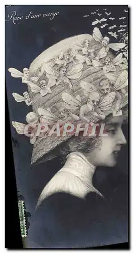 Cartes postales Surrealisme Reve d&#39une vierge Papillon TOP