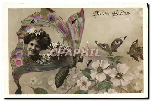 Ansichtskarte AK Surrealisme Femme Papillon