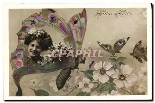 Cartes postales Surrealisme Femme Papillon