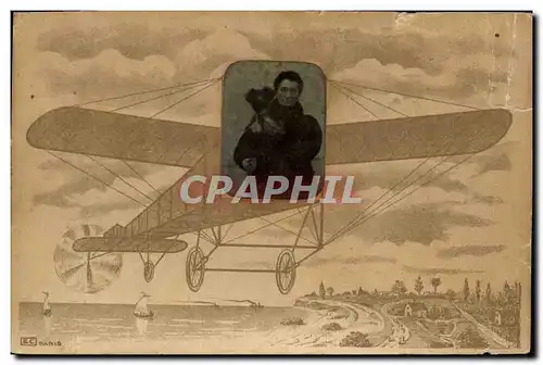 Cartes postales Fantaisie Photographie Homme Avion