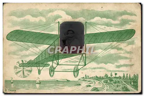 Cartes postales Fantaisie Photographie Homme Avion