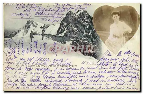 Cartes postales Fantaisie Photographie Femme Coeur Col de la Lauze Le Rateau Alpinisme