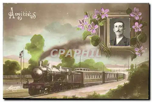 Cartes postales Fantaisie Photographie Homme Train