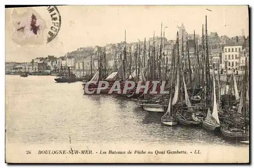 Cartes postales Bateau de peche Boulogne sur Mer Les bateaux de peche au quai Gambetta