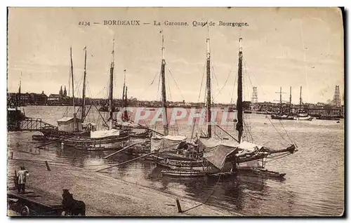 Ansichtskarte AK Bateau de peche Bordeaux La Garonne Quai de Bourgogne