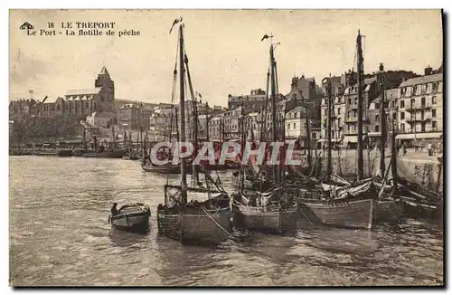 Cartes postales Bateau de peche Le Treport Le port La flotille de peche