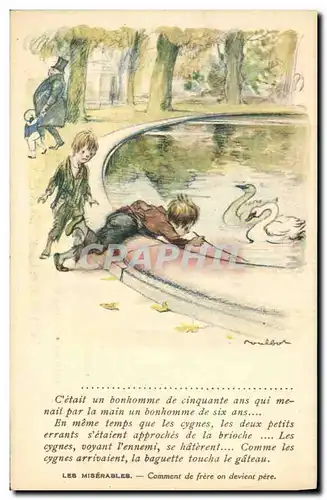 Cartes postales Fantaisie Illustrateur Poulbot Victor Hugo Les Miserables