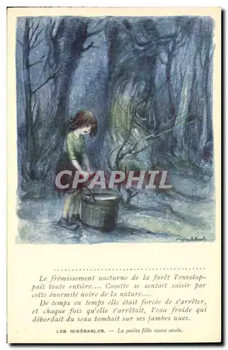 Ansichtskarte AK Fantaisie Illustrateur Poulbot Victor Hugo Les Miserables La petite fille toute seule