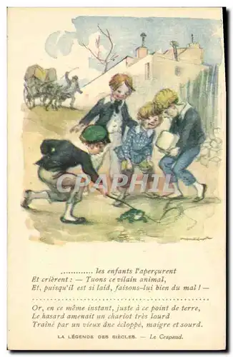 Cartes postales Fantaisie Illustrateur Poulbot Victor Hugo La legende des siecles Le crapaud Grenouille