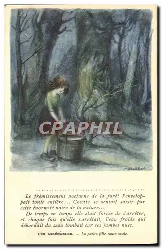 Ansichtskarte AK Fantaisie Illustrateur Poulbot Victor Hugo Les miserables La petite fille toute seule