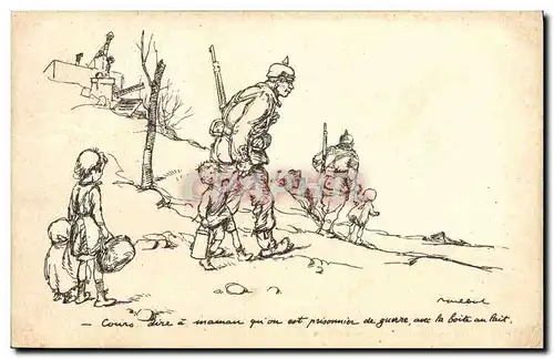 Cartes postales Fantaisie Illustrateur Poulbot Soldat Militaria