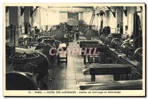 Cartes postales Paris Hotel des Monnaies Atelier de laminage et decoupage