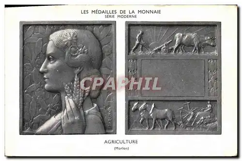 Cartes postales Monnaies Medailles de la monnaie Agriculture