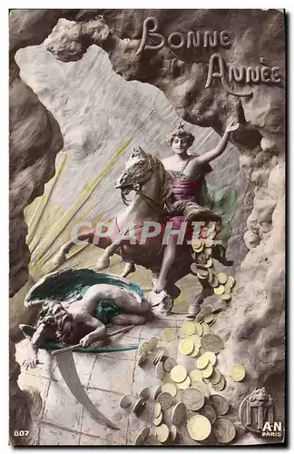 Cartes postales Monnaies Bonne annee Monnaie