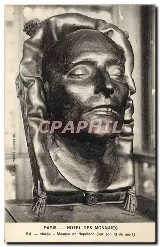 Cartes postales Paris Hotel des Monnaies Musee Masque de Napoleon sur son lit de mort