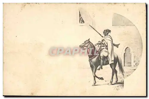 Ansichtskarte AK Fantaisie Afrique du Nord Illustrateur Cavalier Cheval