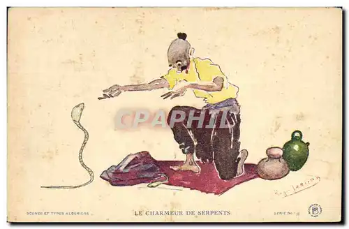 Ansichtskarte AK Fantaisie Afrique du Nord Illustrateur Le charmeur de serpents Serpent