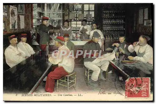 Cartes postales Militaria Une cantine