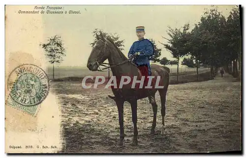 Cartes postales Militaria Armee francaise Commande de chasseurs a cheval