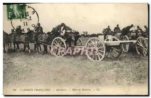 Cartes postales Militaria Artillerie Mise en batterie