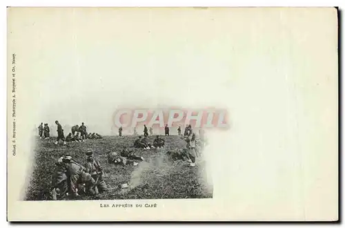 Cartes postales Militaria Les apprets du cafe