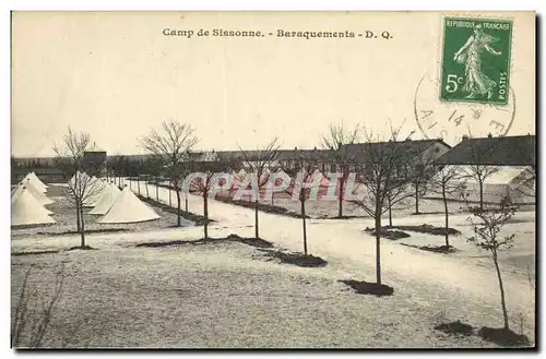 Ansichtskarte AK Militaria Camp de Sissonne Baraquements