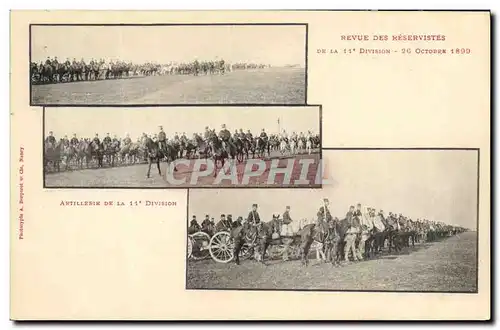 Cartes postales Militaria Revue des reservistes de la 11eme division 26 octobre1899