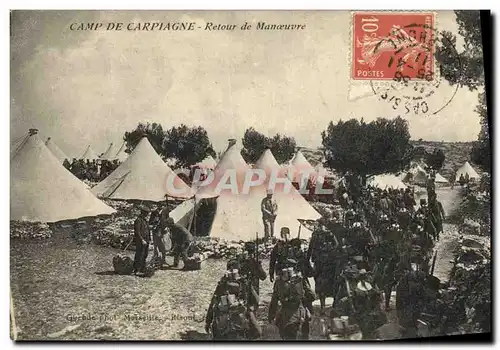 Cartes postales Militaria Camp de Carpiagne Retour de manoeuvre