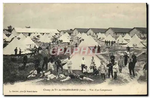 Ansichtskarte AK Militaria Champ de tir de Chambarand Vue d&#39un campement