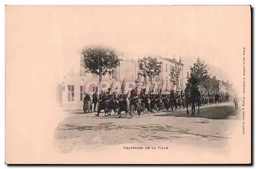 Cartes postales Militaria Traversee de la ville