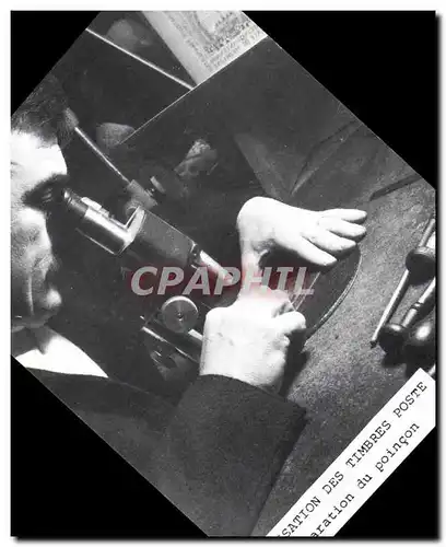 Cartes postales moderne Realisation des timbres poste Preparation du poincon