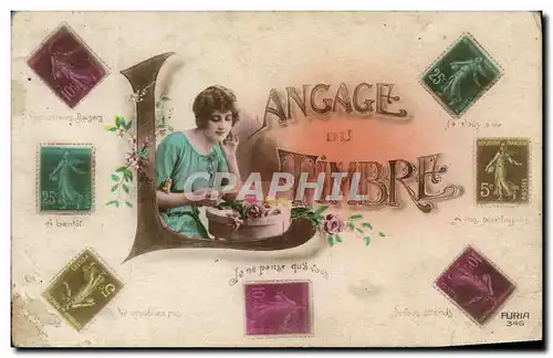 Cartes postales Langage des timbres