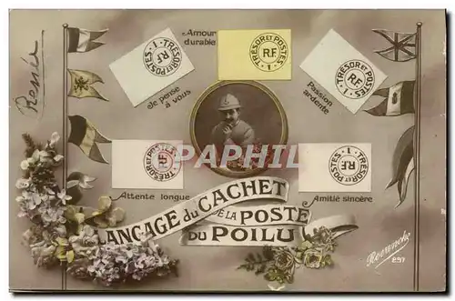 Cartes postales Langage du cachet de la poste du poilu Militaria