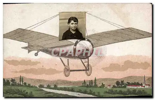 Cartes postales Enfant Avion