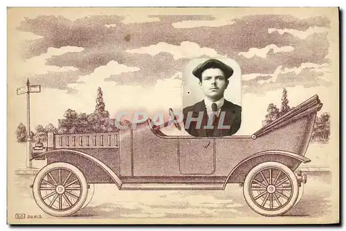 Cartes postales Homme Automobile