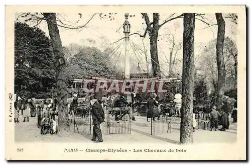 Cartes postales Paris Champs Elysees Les chevaux de bois TOP